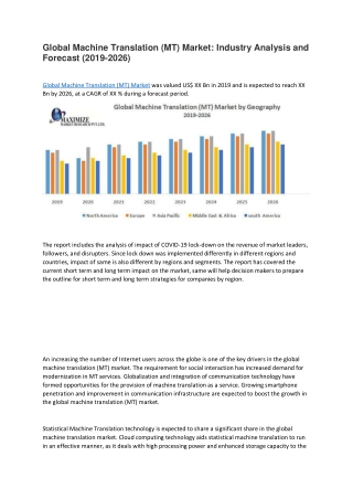 Global Machine Translation (MT) Market: Industry Analysis and Forecast (2019-2026)