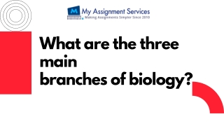 What are the three main branches of biology?