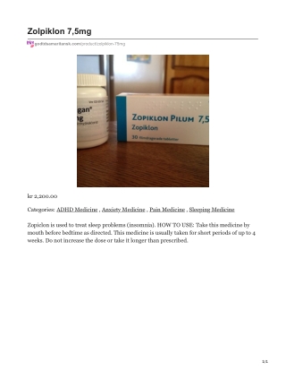 Zolpiklon 7,5mg