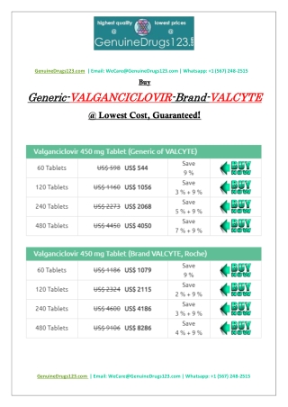 How Much Does Valganciclovir Cost?