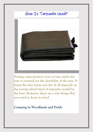 How Is Tarpaulin Used?
