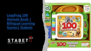 LeapFrog 100 Animals Book | Bilingual Learning Games| Stabeto