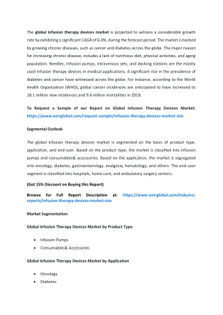 Global Infusion Therapy Devices Market 2019 Impressive Industry Growth Report 2025