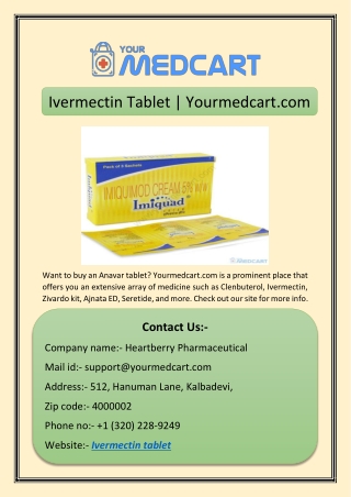 Ivermectin Tablet | Yourmedcart.com