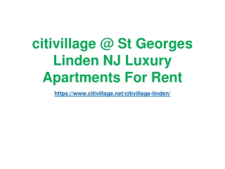 Citivillage @ St Georges Linden NJ Luxury Apartments For Rent