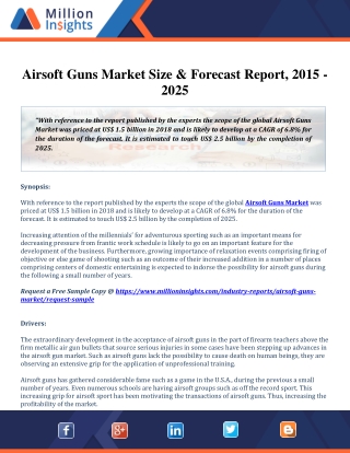 Airsoft Guns Market Share and Forecast and Gross Profit Trend 2015-2025