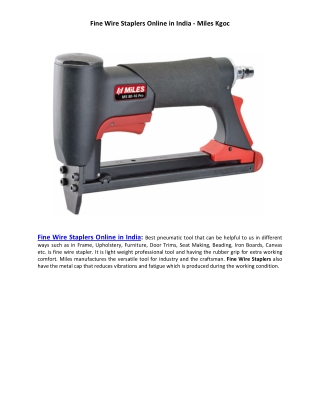 Fine Wire Staplers Online in India - Miles Kgoc