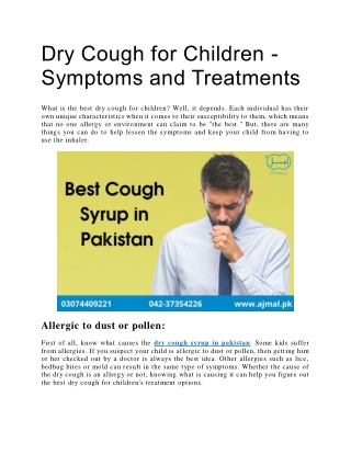 Best syrup for dry cough in pakistan