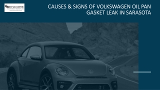 Causes & Signs of Volkswagen Oil Pan Gasket Leak in Sarasota