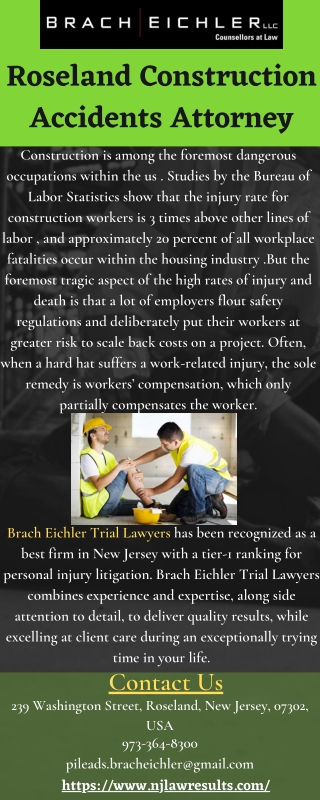 Roseland Construction Accidents Attorney