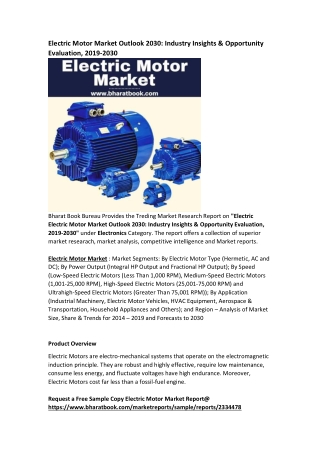 Global Electric Motor Market Research Report Forecast 2030