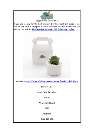 Mothers Day Succulent Gift Guide Ideas Online | Happylittlesucculents.com.au