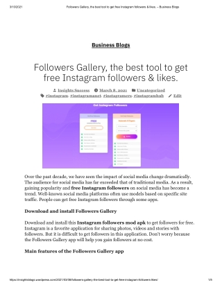 Followers Gallery, the best tool to get free Instagram followers & likes.