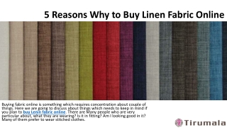 5 Reasons Why to Buy Linen Fabric Online
