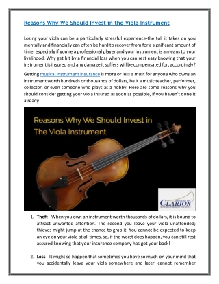 Reasons Why We Should Invest in the Viola Instrument