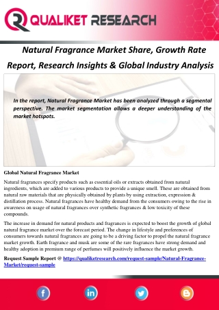 Natural Fragrance Market Share, Growth Rate  Report, Research Insights & Global Industry Analysis