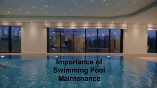 Importance of  Swimming Pool  Maintenance by Jonathan Ortecho