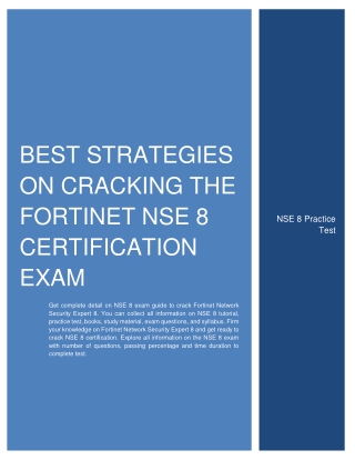 Best Strategies On Cracking the Fortinet NSE 8 Certification Exam