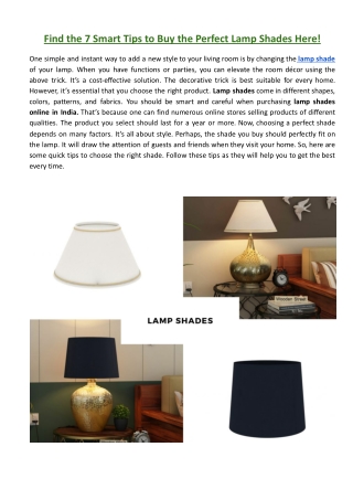 Get Lamp Shades Online at WoodenStreet