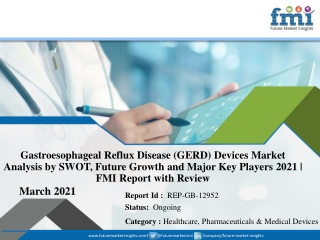 Gastroesophageal Reflux Disease (GERD) Devices Market Growth Insights 2021, Impact of COVID-19 Analysis, Sales Statistic