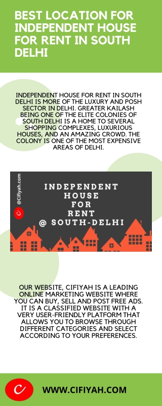 Best location for independent house for rent in vasanth kunj,south Delhi