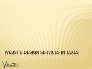 Website Design Services In Taxes - Web Design In Taxes