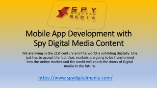 Mobile App Development with Spy Digital Media