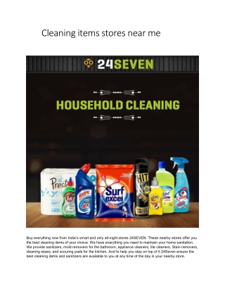 cleaning items stores near me