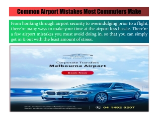 Common Airport Mistakes Most Commuters Make