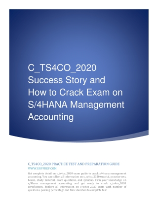 C_TS4CO_2020 Success Story and How to Crack Exam on S/4HANA Management Accounting