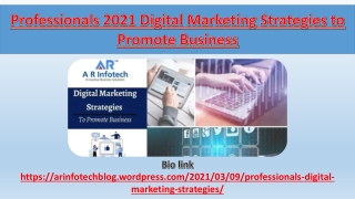 Professionals 2021 Digital Marketing Strategies to Promote Business