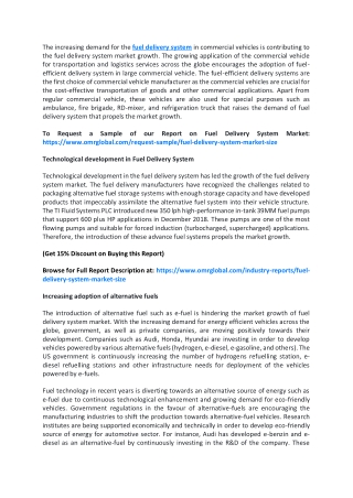 Global Fuel Delivery System Market  Growth, Size, Share and Industry Report to 2019-2025