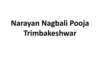 Narayan Nagbali Pooja Trimbakeshwar