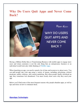 Why Do Users Quit Apps and Never Come Back?