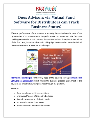 Why Mutual Fund Software for Distributors presents info Graphic Reports?
