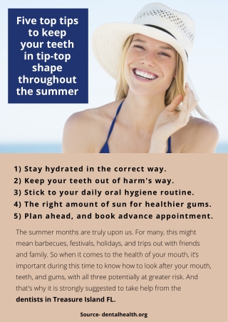 Five top tips to keep your teeth in tip-top shape throughout the summer