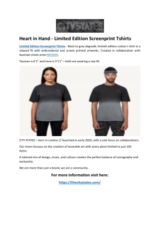 Limited Edition Screenprint Tshirts