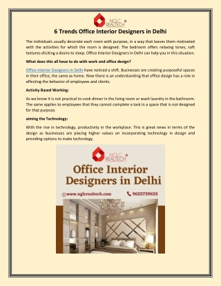 Office Interior Designers in Delhi
