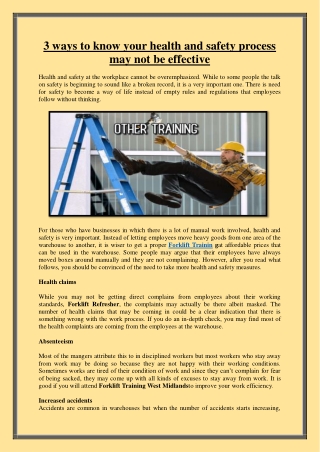 3 ways to know your health and safety process may not be effective