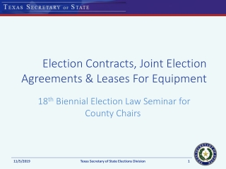 Election Contracts, Joint Election Agreements & Leases For Equipment