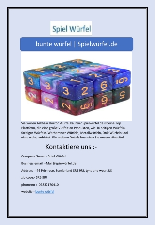 bunte würfel | Spielwürfel.de