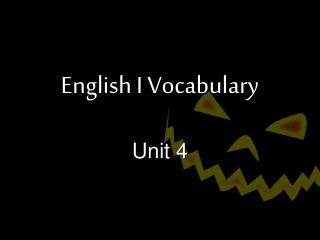 English I Vocabulary