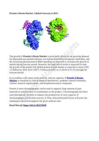 Protein A Resin Market- Global Forecast to 2025