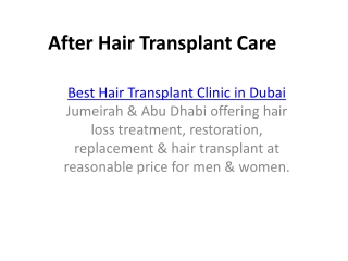 Hair Transplant Procedures