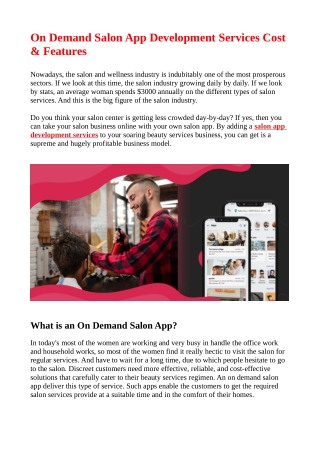 On Demand Beauty Salon App Development