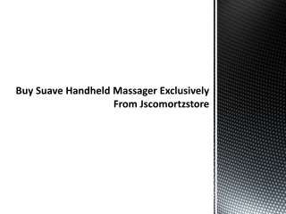 Buy Suave Handheld Massager Exclusively From Jscomortzstore