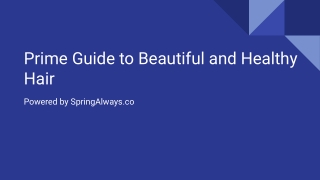 Prime Guide to Beautiful and Healthy Hair