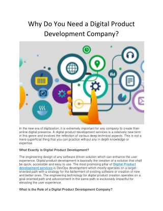 Why Do You Need a Digital Product Development Company?