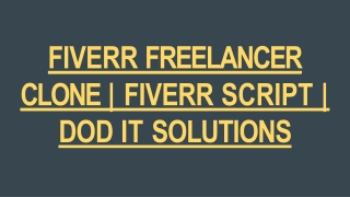 FIVERR FREELANCER CLONE | FIVERR SCRIPT | DOD IT SOLUTIONS