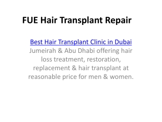 FUE Hair Transplant Repair